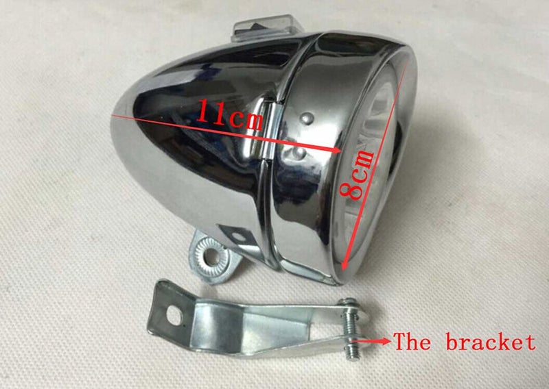 GOODKSSOP Bright 6 LED Metal Shell Front Light for Bicycle Headlight Retro Bike Head Lamp Classical Vintage Night Riding Safety Cycling Fog Light Headlamp with Bracket - Image 2